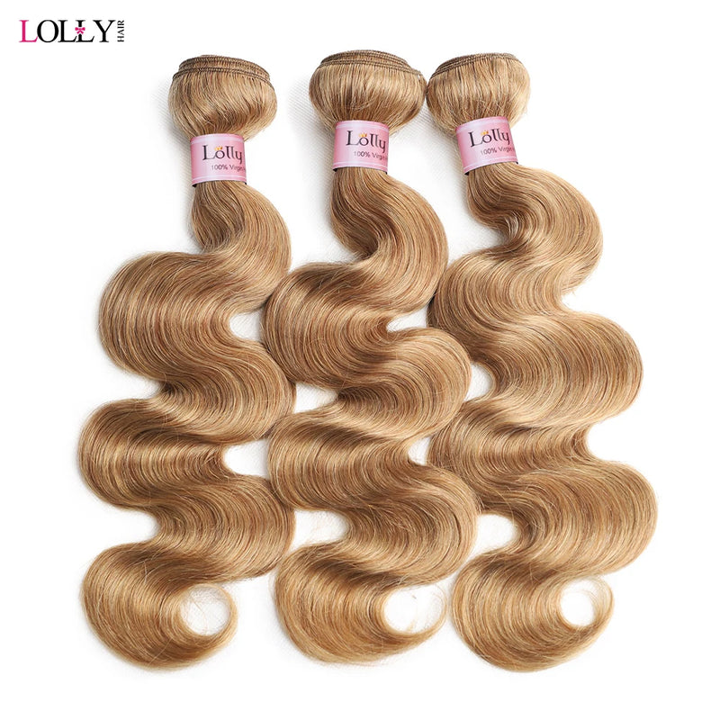 #27 Honey Blonde Bundles Body Wave Hair Bundles Brazilian Hair Weave Human Hair Bundles  Body Wave Hair Bundles 3/4 Bundles