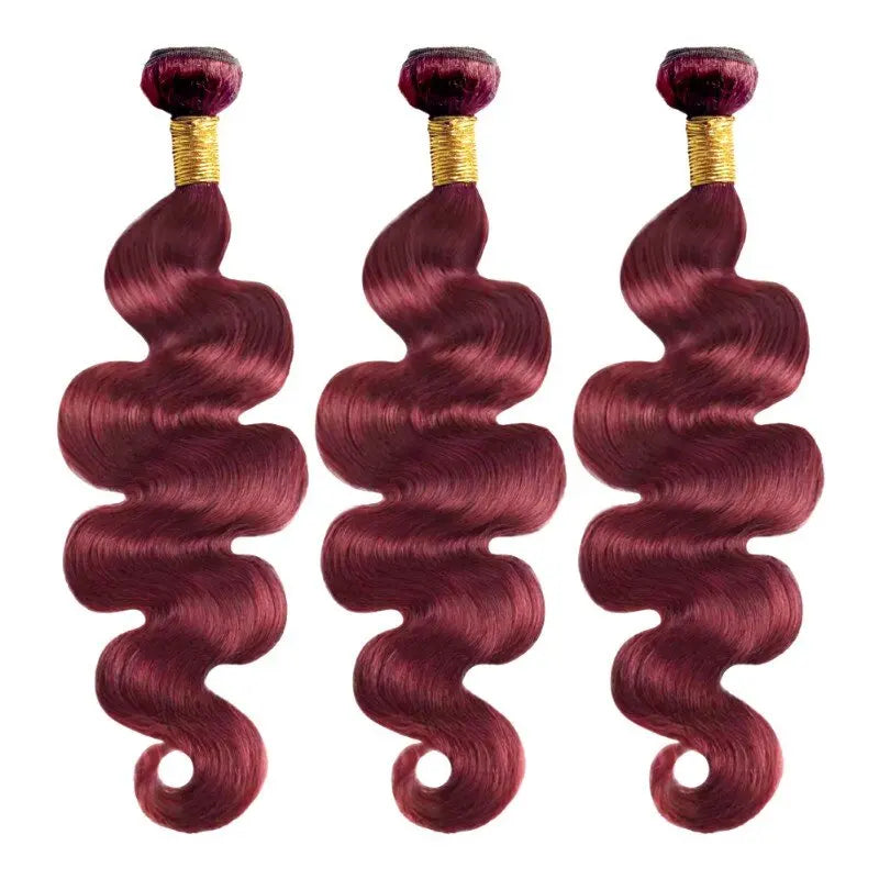 99J Human Hair Bundles Wine Red Bundles Burgundy Body Wave Human Hair Bundles Brazilian Unprocessed Virgin Hair Burgundy Bundles