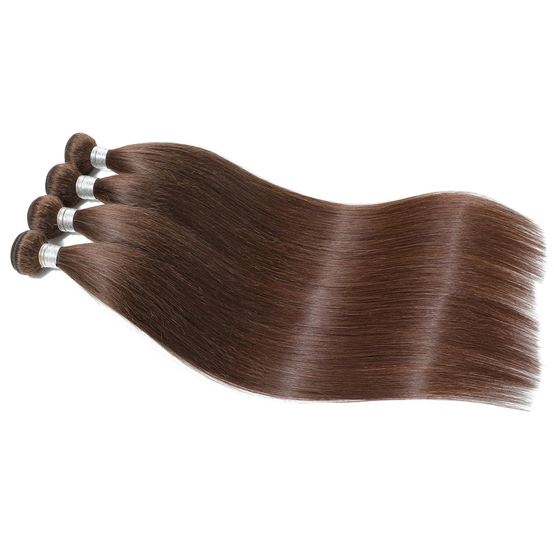 15A Remy Brazilian Bundles Straight Human Hair Bundles Deal #4 Brown Colored Bundles Hair Weaving Straight Bundles Human Hair