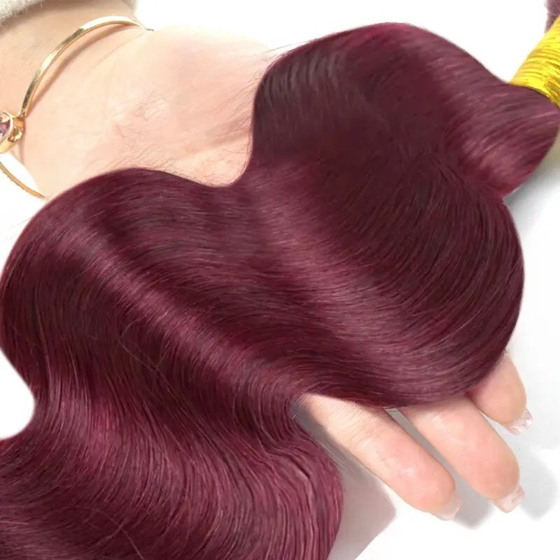 99J Human Hair Bundles Wine Red Bundles Burgundy Body Wave Human Hair Bundles Brazilian Unprocessed Virgin Hair Burgundy Bundles