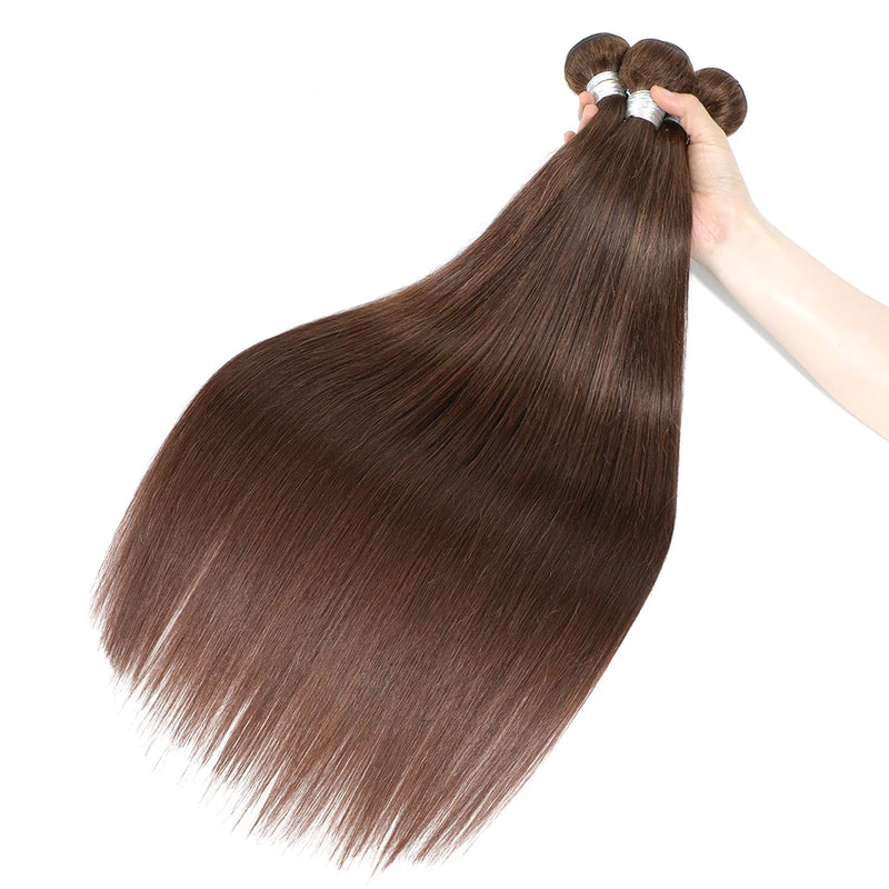 15A Remy Brazilian Bundles Straight Human Hair Bundles Deal #4 Brown Colored Bundles Hair Weaving Straight Bundles Human Hair