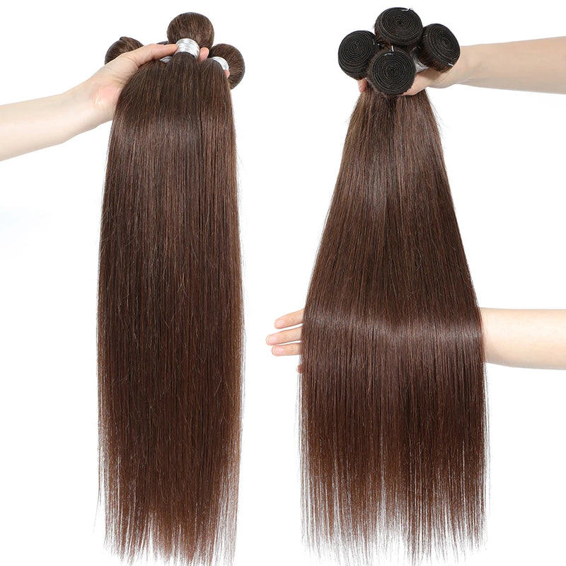 15A Remy Brazilian Bundles Straight Human Hair Bundles Deal #4 Brown Colored Bundles Hair Weaving Straight Bundles Human Hair